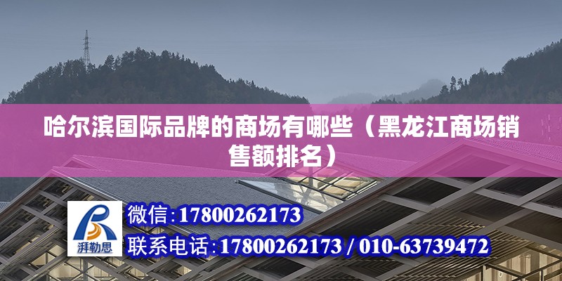 哈爾濱國際品牌的商場有哪些（黑龍江商場銷售額排名）