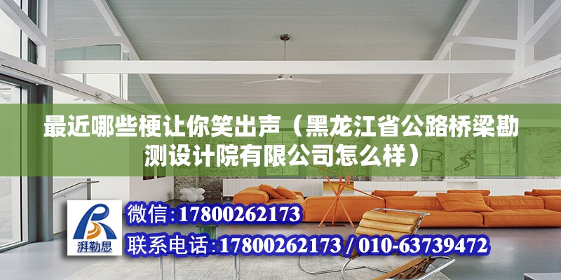 最近哪些梗讓你笑出聲（黑龍江省公路橋梁勘測設計院有限公司怎么樣）