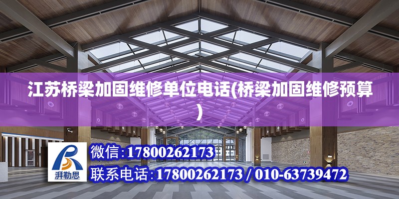 江蘇橋梁加固維修單位電話(橋梁加固維修預算) 結構機械鋼結構設計