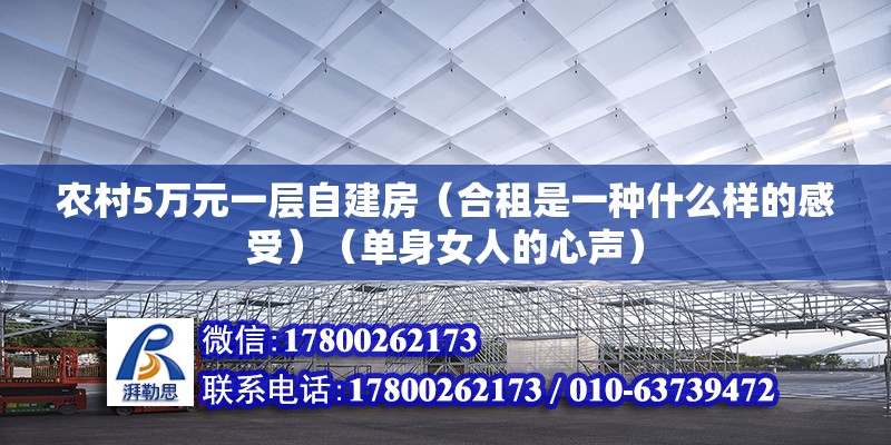 農村5萬元一層自建房（合租是一種什么樣的感受）（單身女人的心聲） 建筑消防施工