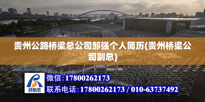 貴州公路橋梁總公司鄒強個人簡歷(貴州橋梁公司副總)