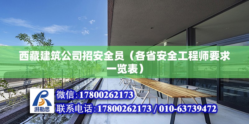 西藏建筑公司招安全員（各省安全工程師要求一覽表）