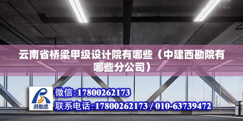 云南省橋梁甲級設計院有哪些（中建西勘院有哪些分公司）