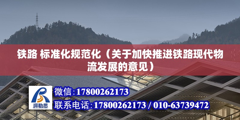 鐵路 標準化規范化（關于加快推進鐵路現代物流發展的意見） 北京加固施工