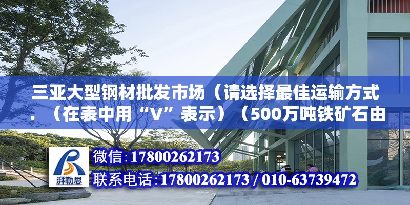 三亞大型鋼材批發市場（請選擇最佳運輸方式．（在表中用“V”表示）（500萬噸鐵礦石由上海-上海應選擇類型水運） 裝飾工裝設計