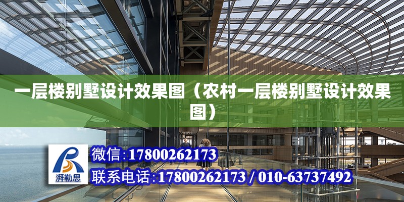 一層樓別墅設計效果圖（農村一層樓別墅設計效果圖）