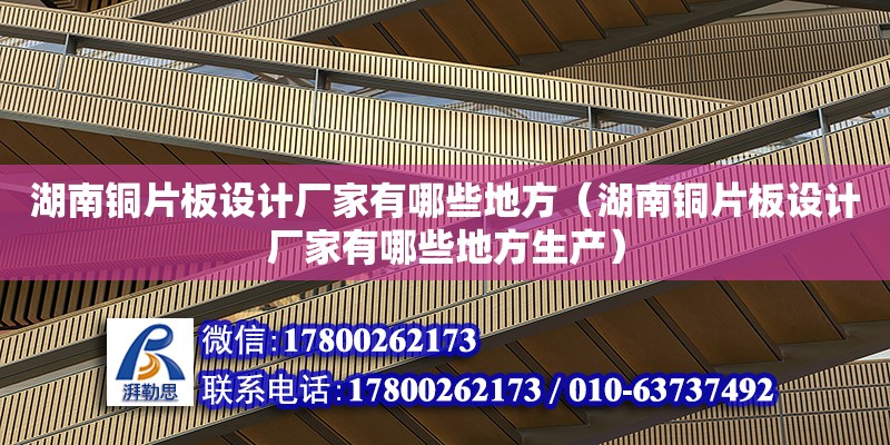 湖南銅片板設計廠家有哪些地方（湖南銅片板設計廠家有哪些地方生產） 鋼結構蹦極施工