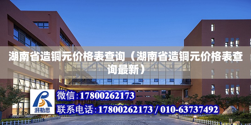 湖南省造銅元價格表查詢（湖南省造銅元價格表查詢最新） 鋼結構網架設計