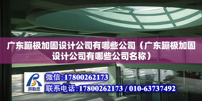 廣東蹦極加固設計公司有哪些公司（廣東蹦極加固設計公司有哪些公司名稱）