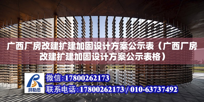 廣西廠房改建擴建加固設計方案公示表（廣西廠房改建擴建加固設計方案公示表格）