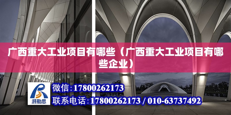 廣西重大工業項目有哪些（廣西重大工業項目有哪些企業）