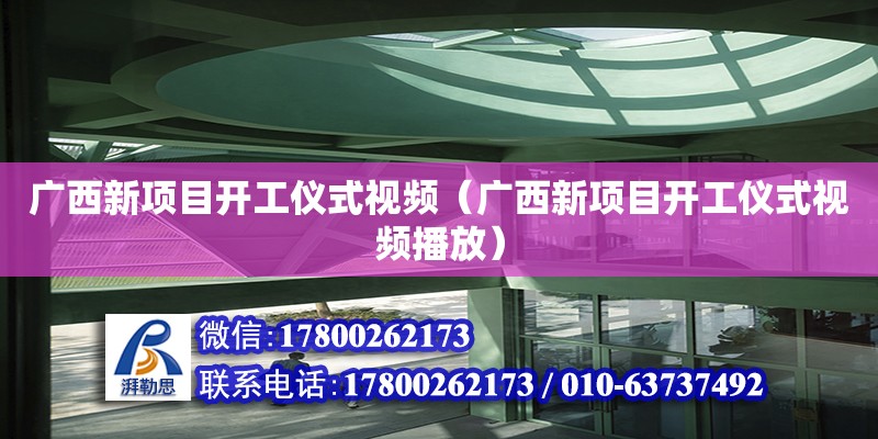 廣西新項目開工儀式視頻（廣西新項目開工儀式視頻播放）