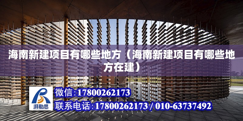 海南新建項目有哪些地方（海南新建項目有哪些地方在建）