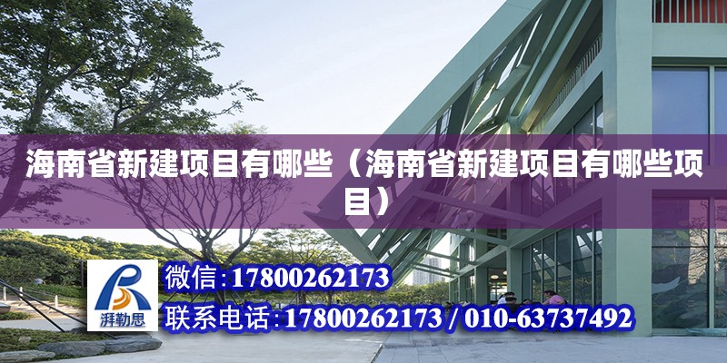 海南省新建項目有哪些（海南省新建項目有哪些項目）