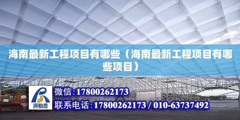 海南最新工程項目有哪些（海南最新工程項目有哪些項目）