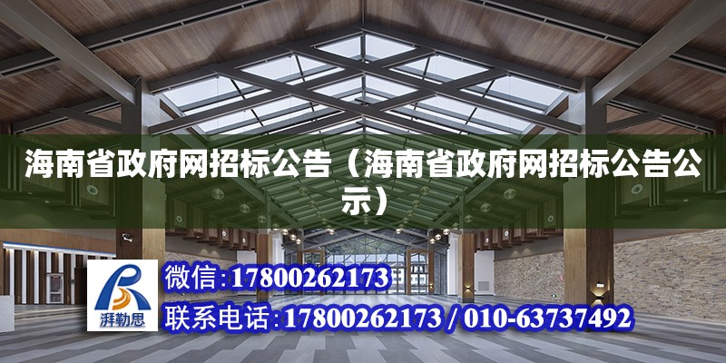 海南省政府網招標公告（海南省政府網招標公告公示） 鋼結構網架設計