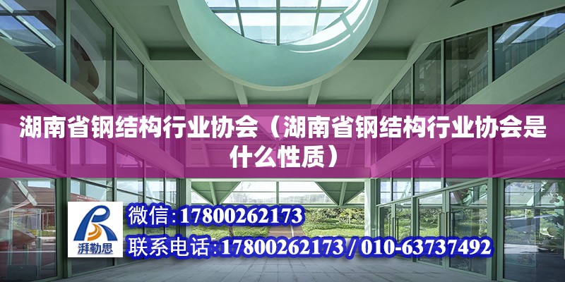 湖南省鋼結構行業協會（湖南省鋼結構行業協會是什么性質） 結構污水處理池設計