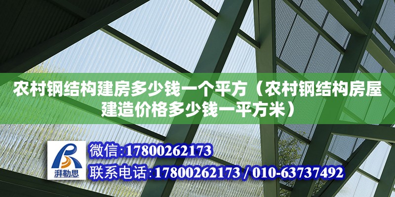 農村鋼結構建房多少錢一個平方（農村鋼結構房屋建造價格多少錢一平方米） 鋼結構框架施工