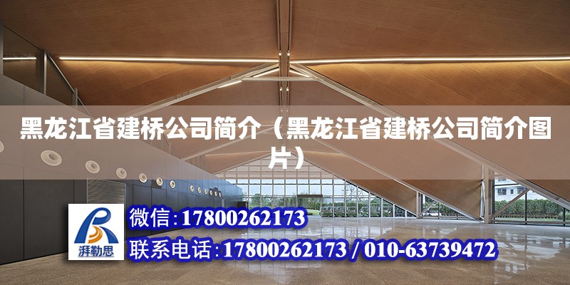 黑龍江省建橋公司簡介（黑龍江省建橋公司簡介圖片）